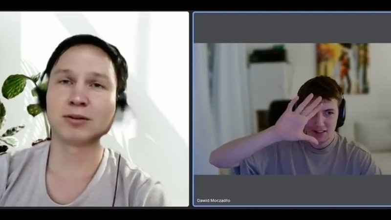 "Bratislav" and Dawid Moczadło hand wave test catches deepfake live on video call